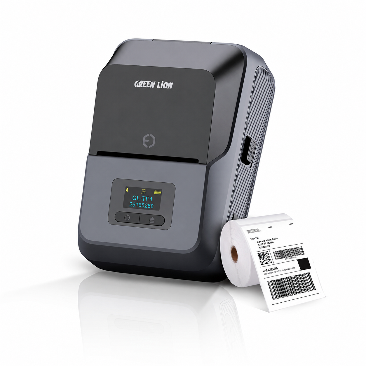 بافت و جنس مواد اولیه پرینتر حرارتی قابل حمل گرین لاین مدل Green Lion GL-TP1 Thermal Printer در نمای نزدیک