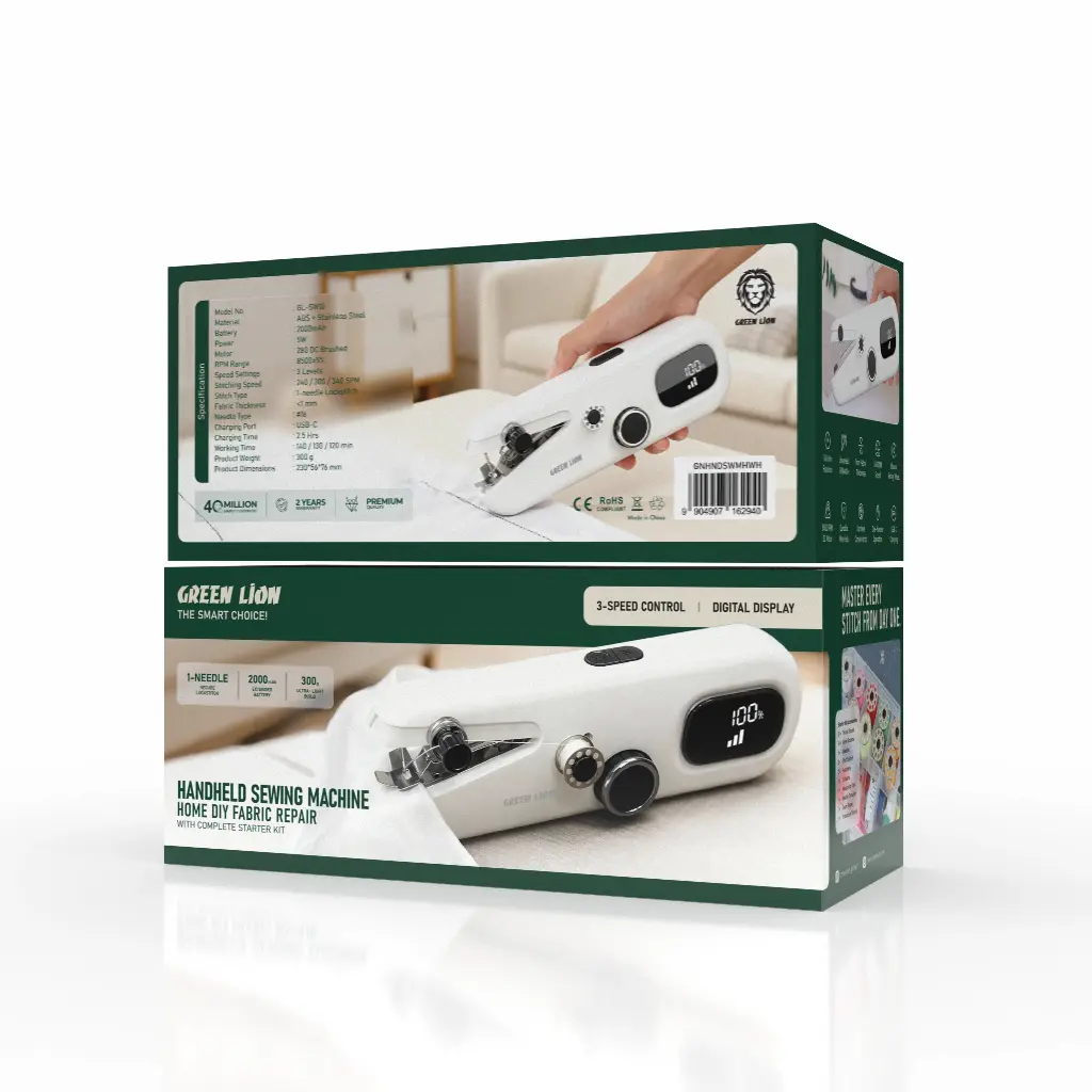 تصویر چرخ خیاطی دستی شارژی گرین لاین مدل GL-SW10 ظرفیت باتری 2000mAh با نورپردازی مناسب و نمای واضح محصول - نمای 5_1