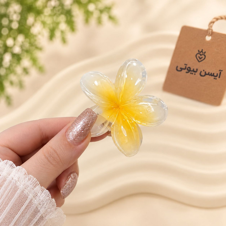 تصویر تخصصی کلیپس بابونه ترند دخترانه کیوت و پرطرفدار سایز کوچک با نمایش ویژگیها و جزئیات فنی