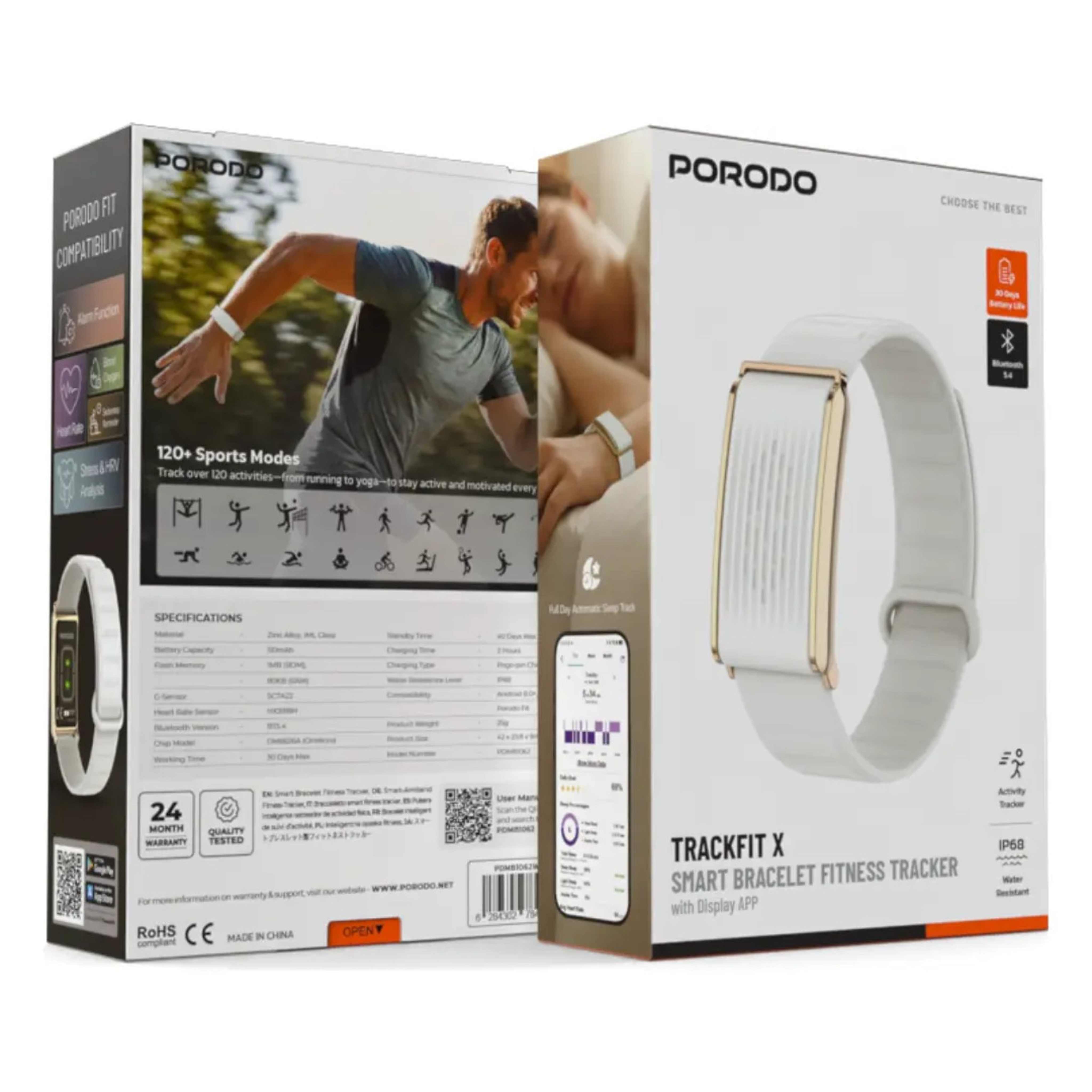 جزئیات دقیق قطعات و اجزای مچبند هوشمند بدون نمایشگر پورودو TrackFit X مدل PDMB1062WT در نمای ماکرو - نمای 6_1
