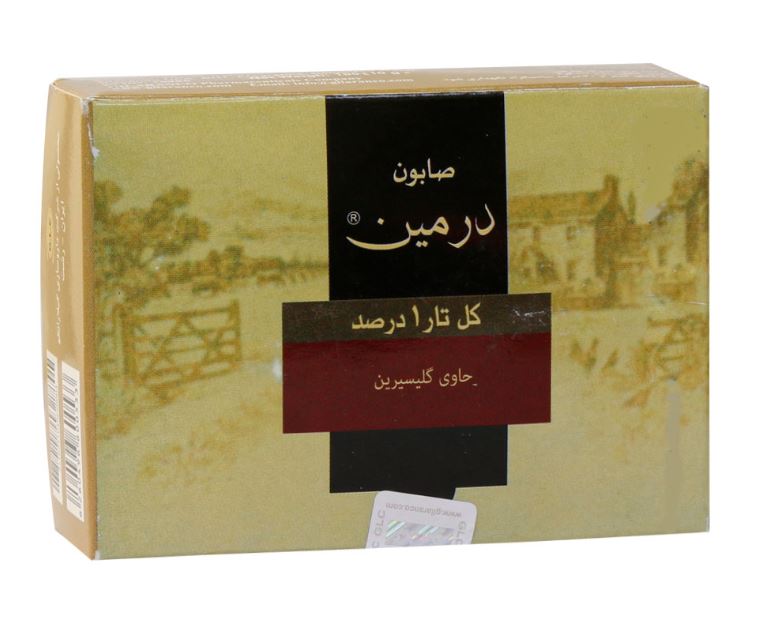 نمای جانبی و طراحی ظاهری صابون کل تار 1 درصد درمین گیلارانکو 100 گرم با رنگبندی جذاب