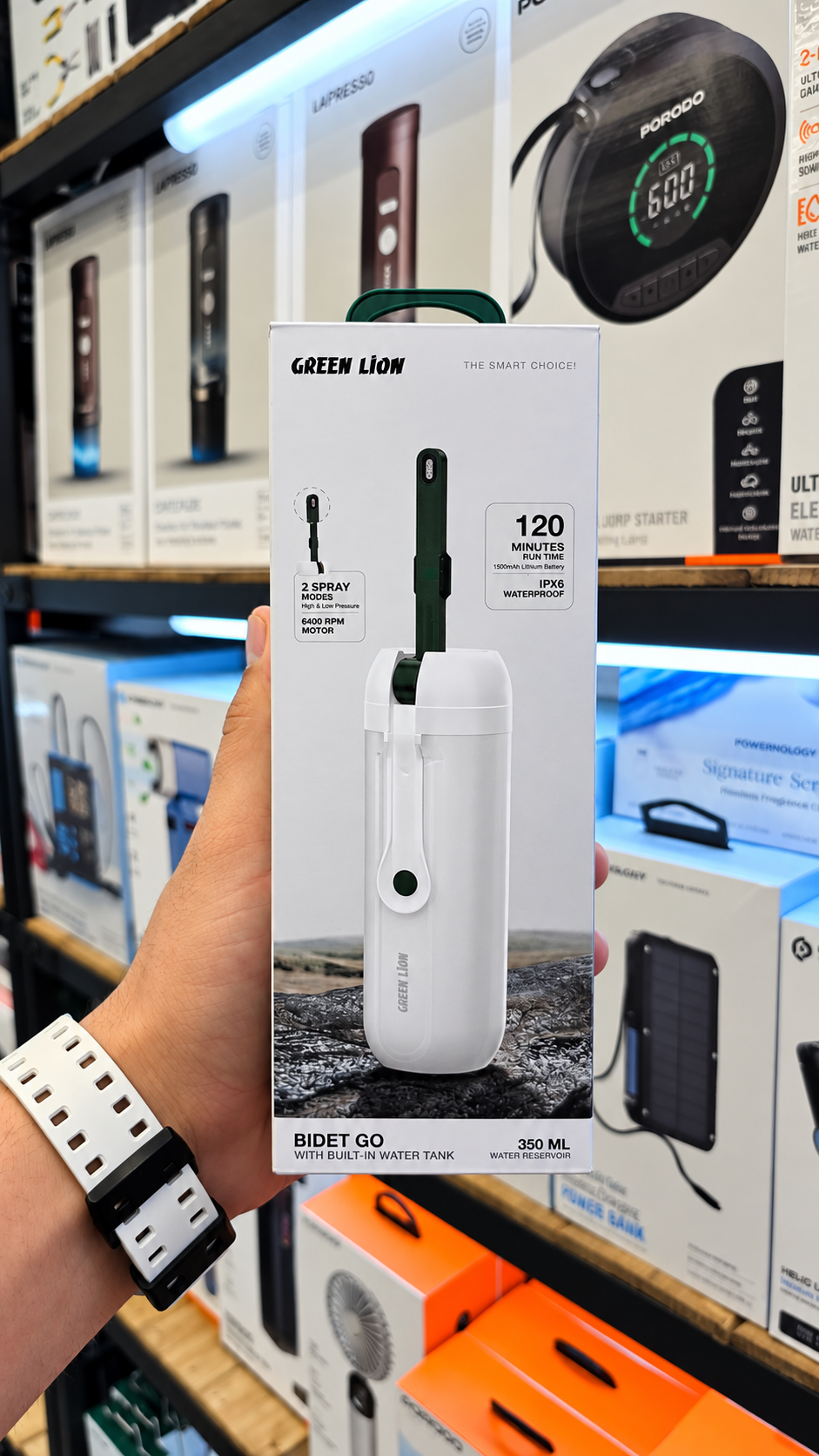 نمای قدی بیده قابل حمل گرین لاین Bidet Go با تمرکز بر طراحی و کارایی محصول