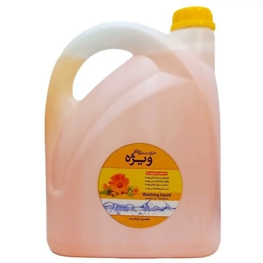 نمای جانبی و طراحی ظاهری مایع دستشویی کاملا گیاهی 3 لیتر با رنگبندی جذاب