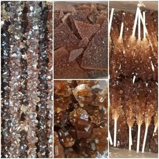 تصویر نبات شاخه ای با شکر قهوه ای ارگانیک با نورپردازی مناسب و نمای واضح محصول