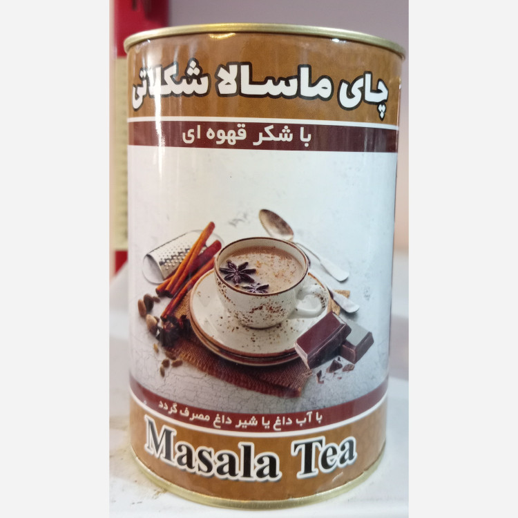 تصویر تخصصی چای گیاهی ماسالا شکلاتی 300 گرم با نمایش ویژگیها و جزئیات فنی