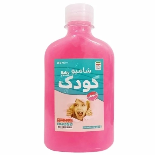 نمای جانبی و طراحی ظاهری شامپو کودک شامپو بچه با رنگ‌بندی جذاب