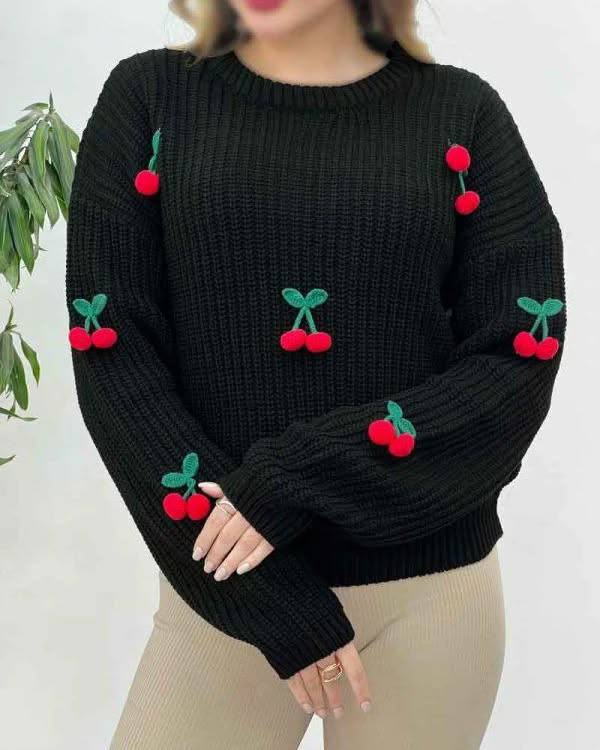نمای جانبی و طراحی ظاهری بلوز بافت طرح دار زنانه با رنگ‌بندی جذاب
