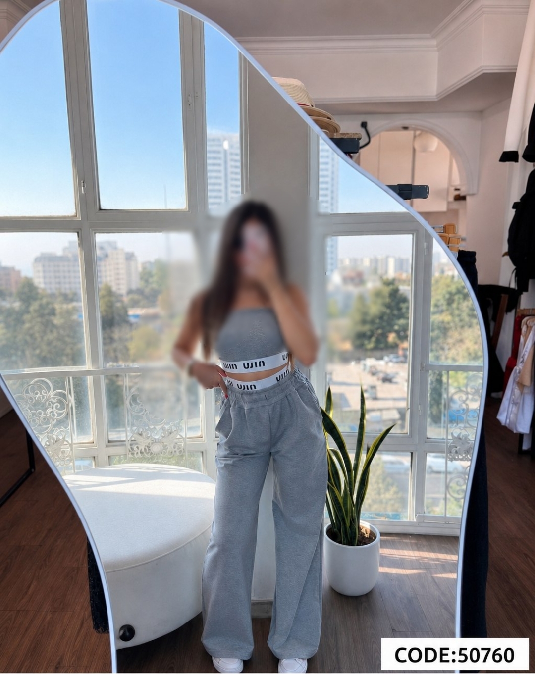 تصویر تخصصی ست کراپ شلوار Ck و miumiu و Dior با نمایش ویژگیها و جزئیات فنی - نمای 12_1