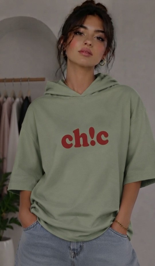 جزئیات کیفیت ساخت و متریال بهکاررفته در تیشرت باکسی کلاه دار chik - نمای 10_1