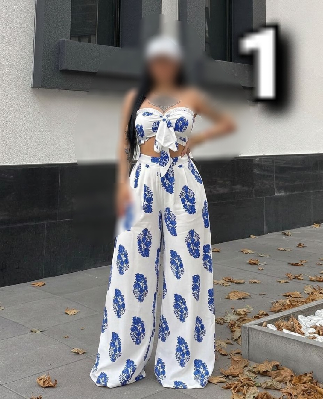 طراحی مدرن و استاندارد ست نیمتنه شلوار گره ای تابستانه در نمای کامل