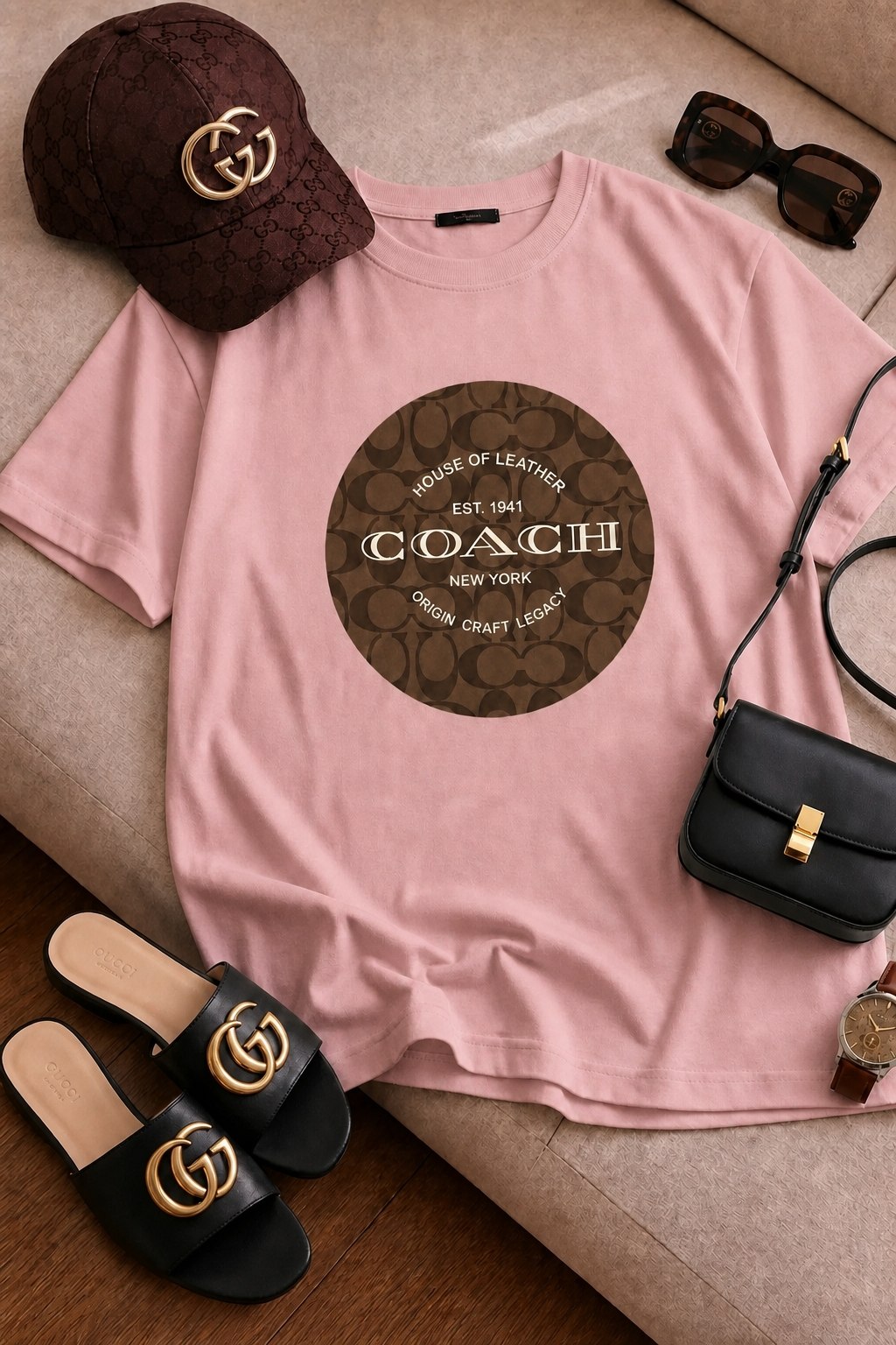 جزئیات کیفیت ساخت و متریال بهکاررفته در تیشرت باکسی سامر طرح coach - نمای 6_1