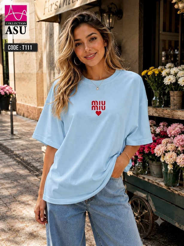 جزئیات کیفیت ساخت و متریال بهکاررفته در تیشرت باکسی miumiu - نمای 7_1
