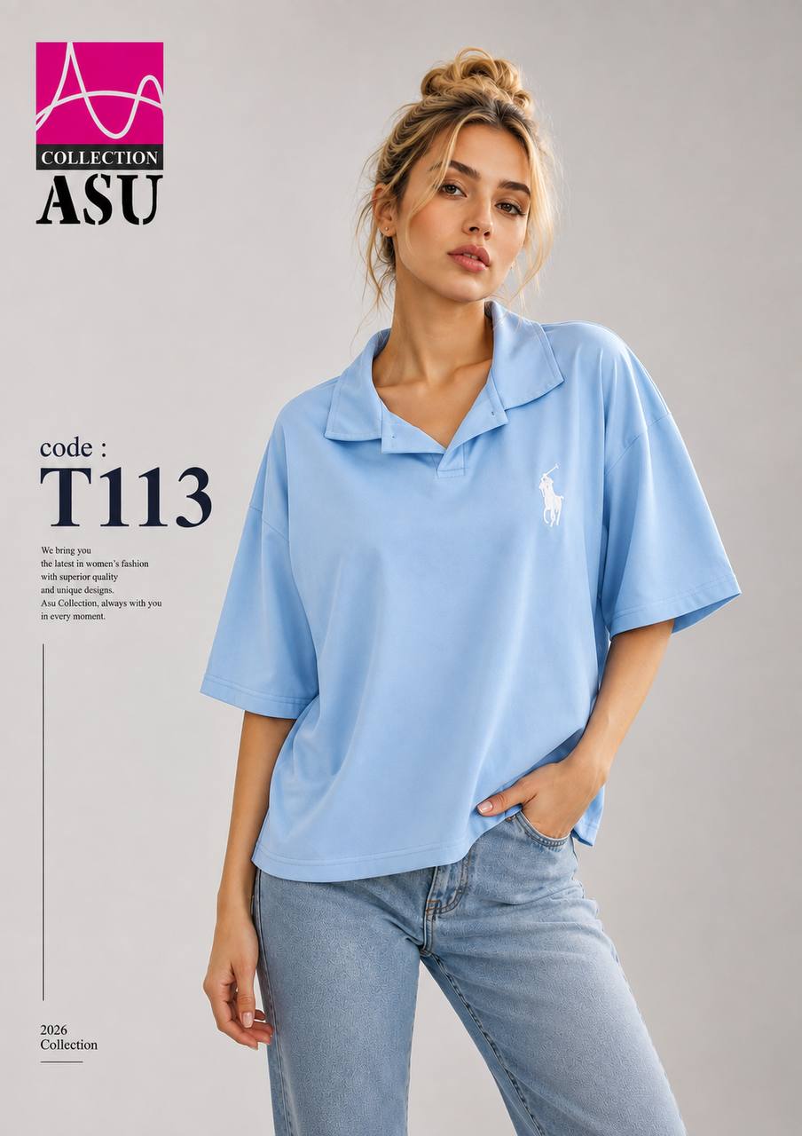 جزئیات کیفیت ساخت و متریال بهکاررفته در تیشرت باکسی POLO Ralph زنانه