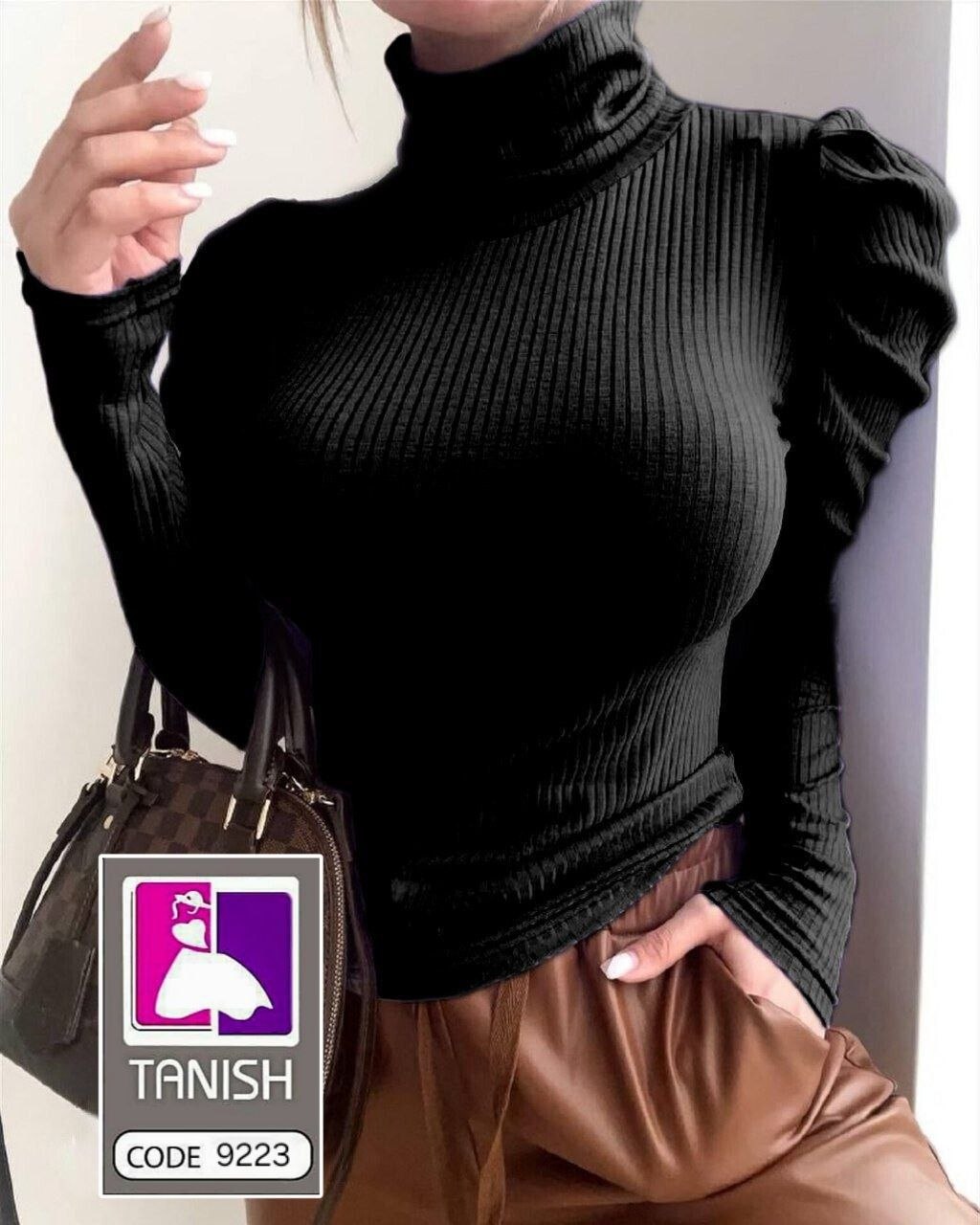 جزئیات کیفیت ساخت و متریال به‌کاررفته در بلوز یقه اسکی سرشونه چیندار