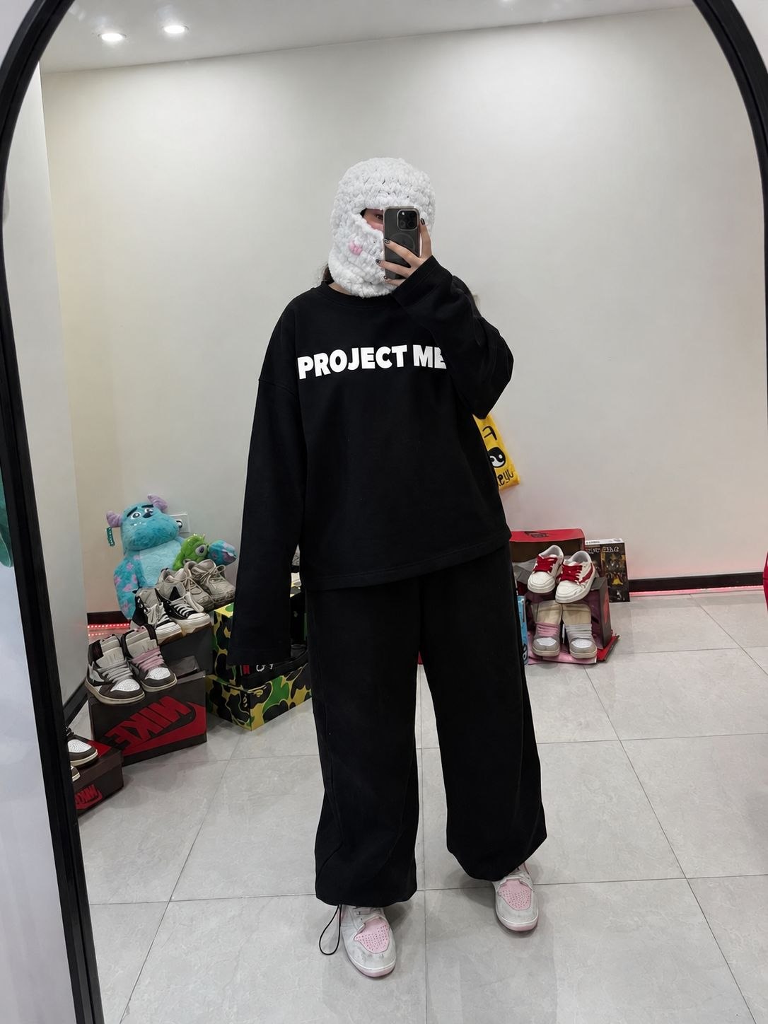 تصویر تخصصی ست لانگ اسلیو و جاگر دوکاره زنانه project me با نمایش ویژگیها و جزئیات فنی