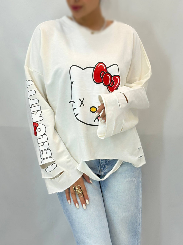 بستهبندی اورجینال لانگ اسلیو زاپدار HELLO KITTY زنانه همراه با مشخصات فنی محصول - نمای 7_1