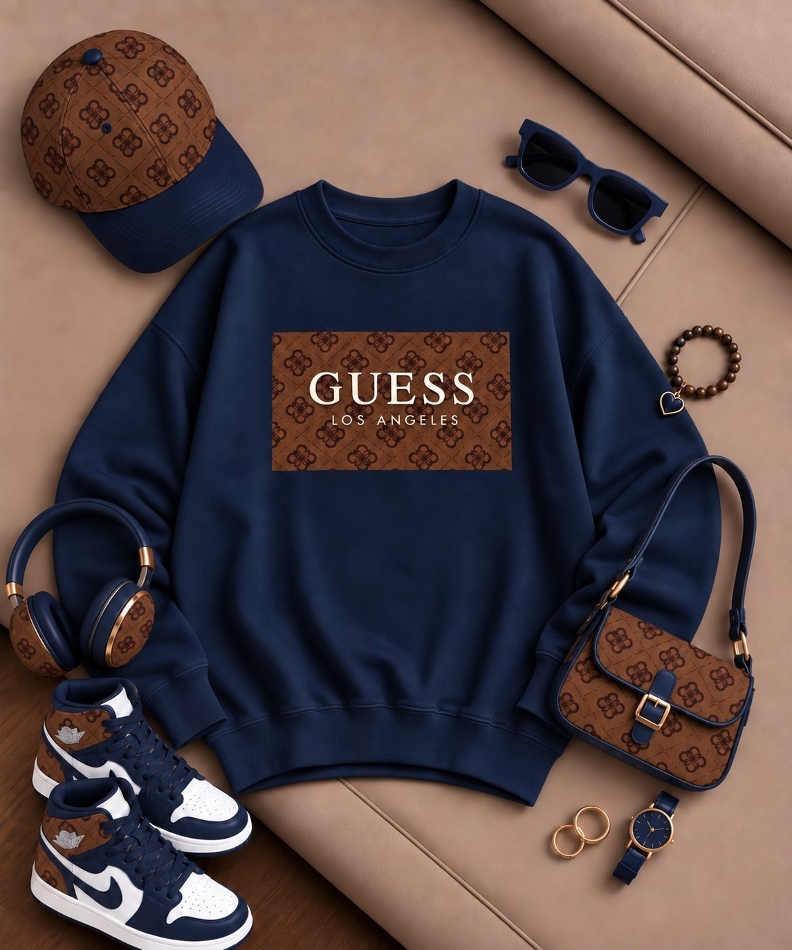 بستهبندی اورجینال دورس تو کرکی یقه گرد کاپلی guess همراه با مشخصات فنی محصول - نمای 10_1