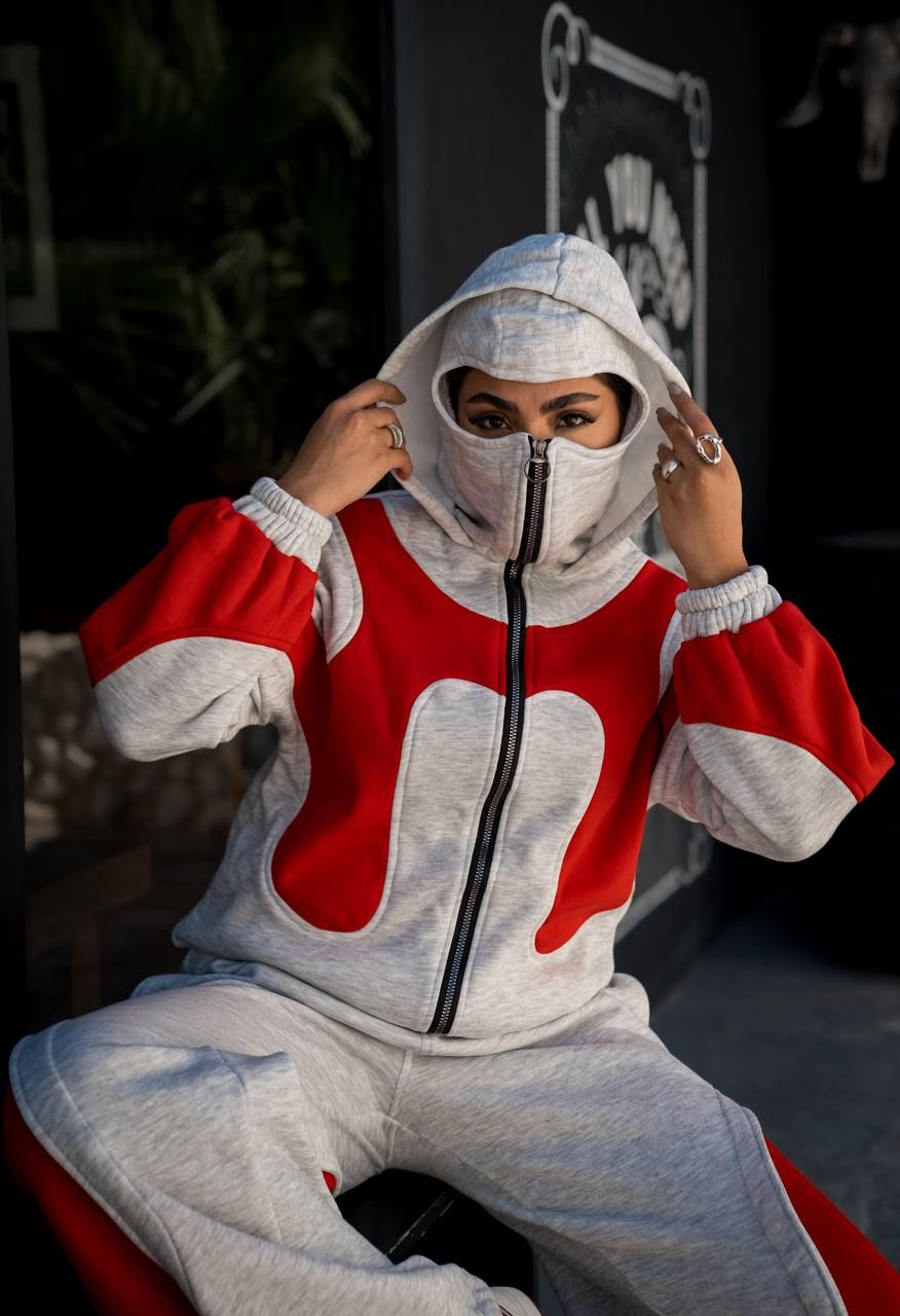 نمای محصول سویشرت شلوار ninja پایین گتر زنانه با تمامی جزئیات ظاهری و فنی