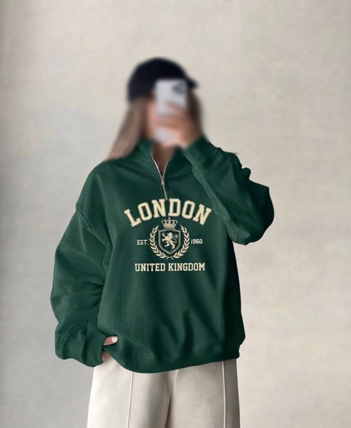 تصویر تخصصی دورس نیم زیپ داخل کرک London با نمایش ویژگیها و جزئیات فنی - نمای 6_1