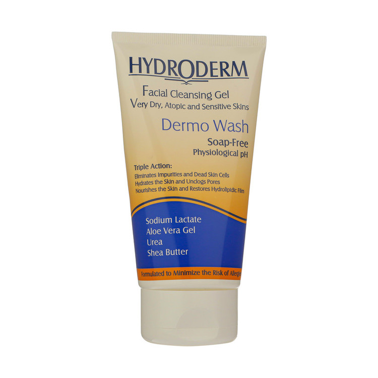 نمای قدی ژل شستوشوی صورت هیدرودرم مدل Very Dry Skin وزن 150 گرم با تمرکز بر طراحی و کارایی محصول