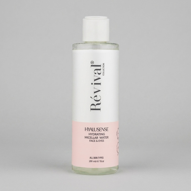 طراحی مدرن و استاندارد میسلار واتر پاک کننده آرایش صورت کلکسیون رویوال مدل HYALUSENSE مناسب برای پوست مختلط در نمای کامل