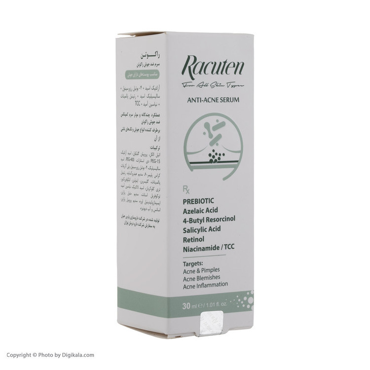 تصویر تخصصی سرم ضد جوش راکوتن مدل Anti Acne حجم 30 میلی لیتر با نمایش ویژگیها و جزئیات فنی - نمای 6_1