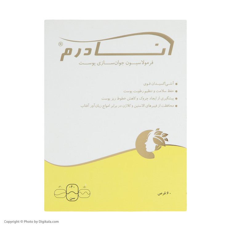 تصویر تخصصی آنادرم 60عددی 2027/9 با نمایش ویژگیها و جزئیات فنی