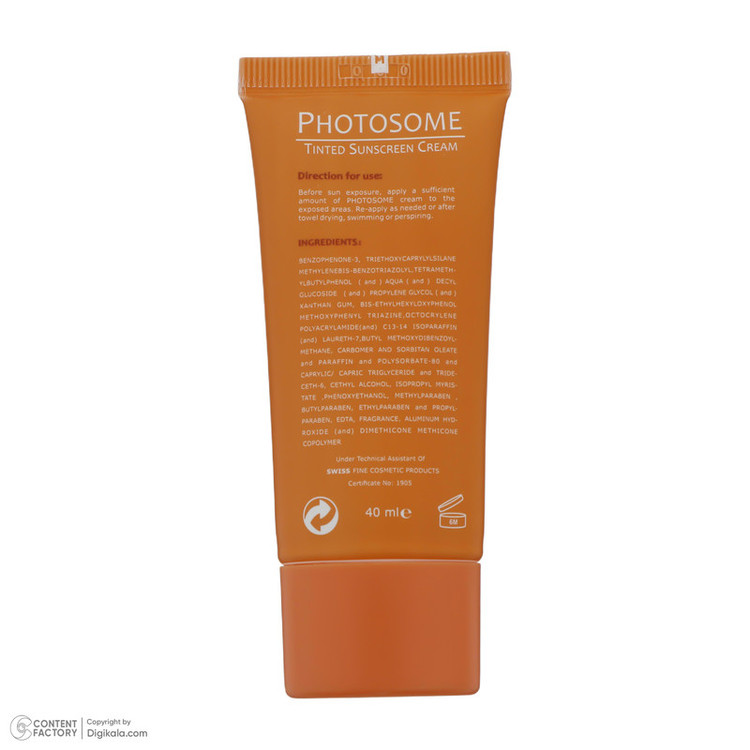 تصویر تخصصی کرم ضد آفتاب رنگی فیس دوکس SPF 30 مدل photosome 02 ، ضد آب، مناسب پوست های خشک انقضا 1405/09/11 با نمایش ویژگیها و جزئیات فنی - نمای 5_1
